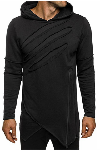 Men Hip Hop Worn Holes Hoodies