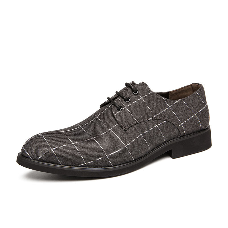 Breathable casual checked leather shoes for Men