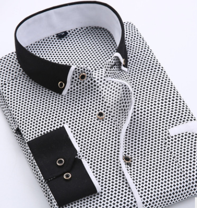 Men Fashion Casual Long Sleeved shirt Slim Fit Soft Comfortable