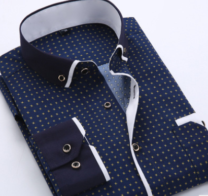 Men Fashion Casual Long Sleeved shirt Slim Fit Soft Comfortable