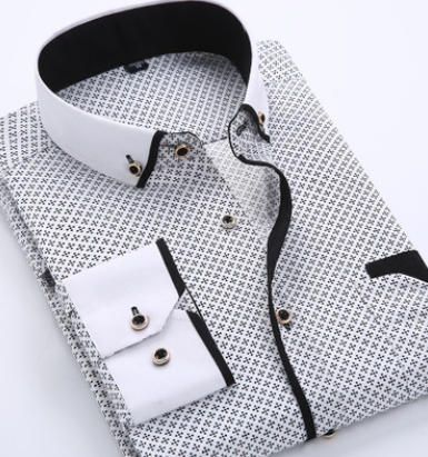 Men Fashion Casual Long Sleeved shirt Slim Fit Soft Comfortable