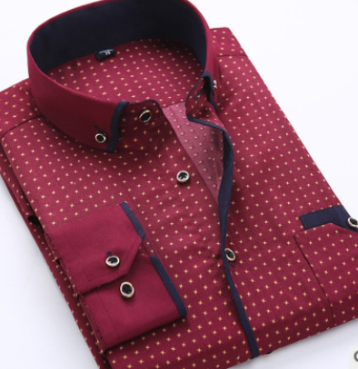 Men Fashion Casual Long Sleeved shirt Slim Fit Soft Comfortable