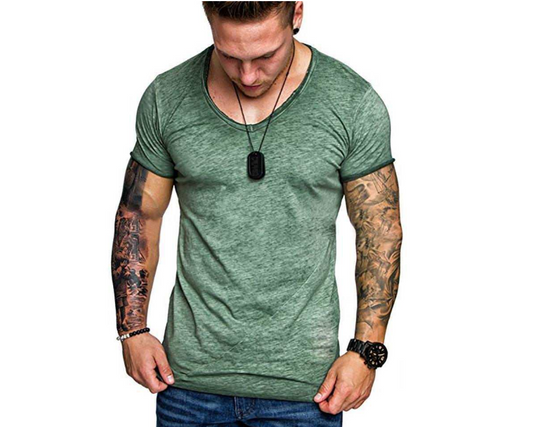 Men wish explosions hot summer mosaic short-sleeved round neck bottoming T-shirt men's shirt foreign trade