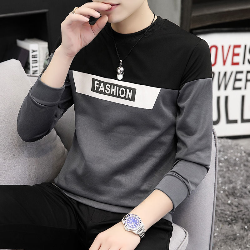 Men's round neck long sleeve T-shirt