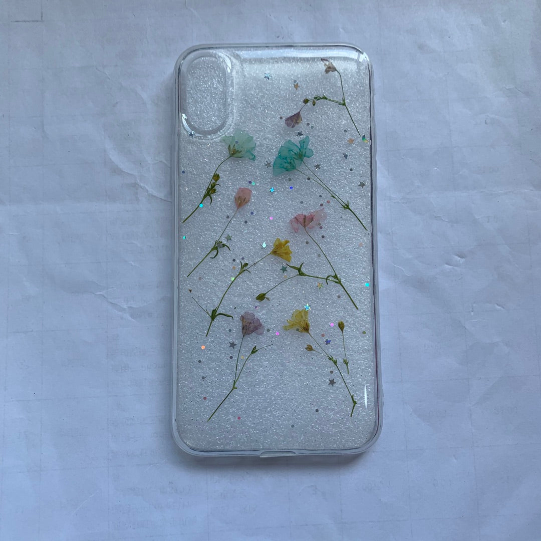 Small floral real flower anti-drop transparent protective cover