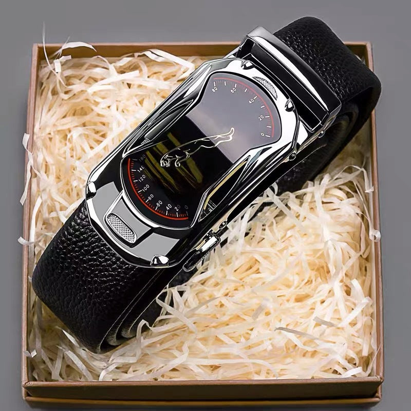 Belt Men's Leather Top Layer Cowhide Automatic Buckle