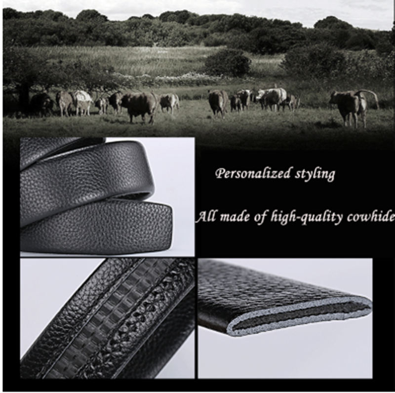 Belt Men's Leather Top Layer Cowhide Automatic Buckle