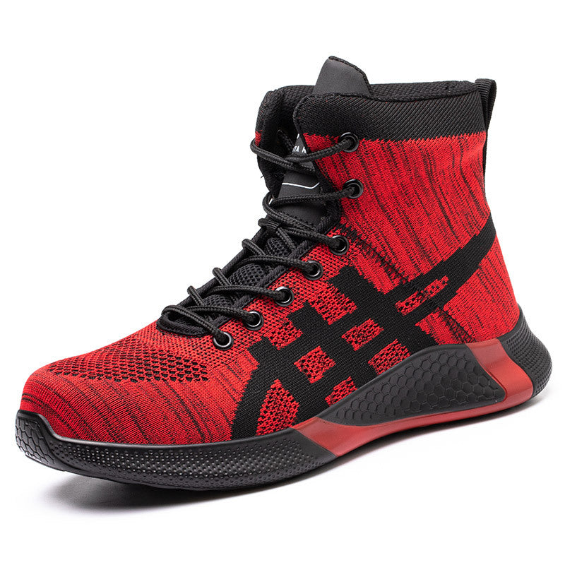 Men's Breathable Fly Woven Surface Safety Shoes