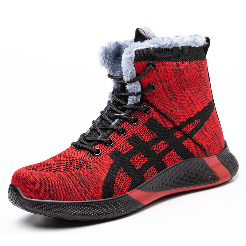 Men's Breathable Fly Woven Surface Safety Shoes