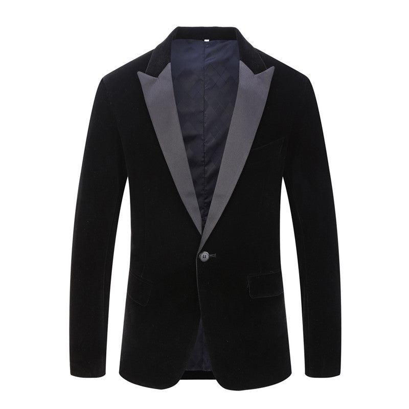 Velvet Burgundy Fashion Casual Suit Jacket for men