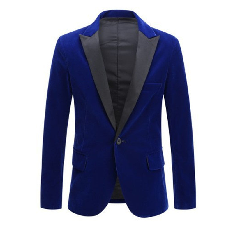 Velvet Burgundy Fashion Casual Suit Jacket for men