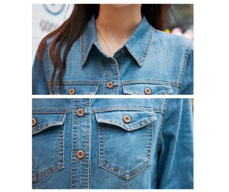 All-Match Casual Slim-Fit Solid Denim Shirt