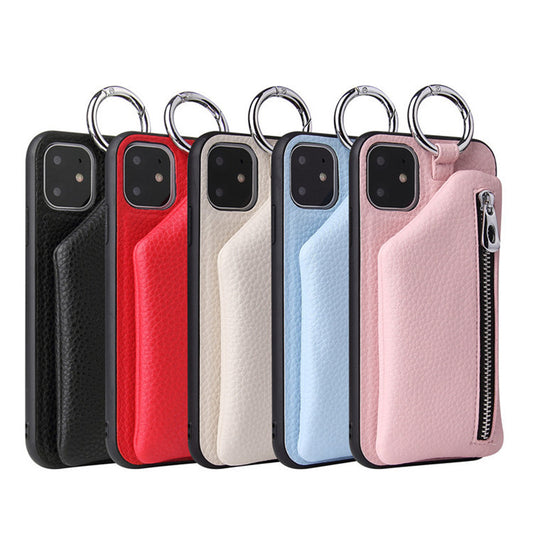 Mobile Case with PU Leather Strap Cord Coin Purse Phone Cases For iPhone XR X XS 12PRO 11 PRO MAX 7 8 PLUS SE Cross body Neck Lanyard Wallet Cover