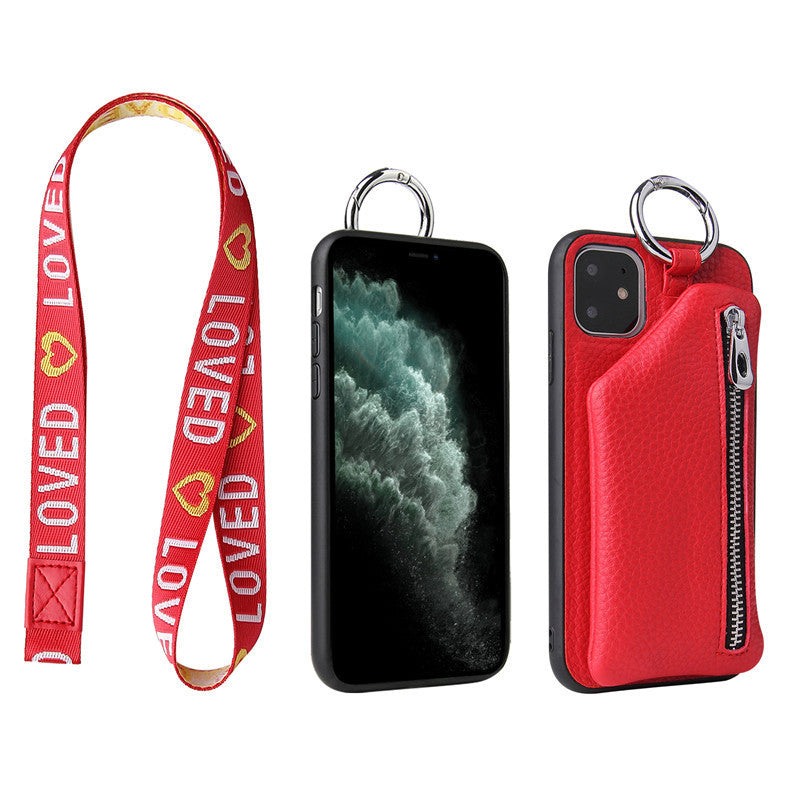 Mobile Case with PU Leather Strap Cord Coin Purse Phone Cases For iPhone XR X XS 12PRO 11 PRO MAX 7 8 PLUS SE Cross body Neck Lanyard Wallet Cover