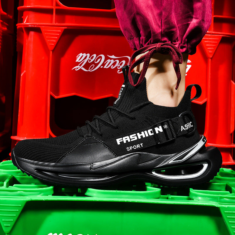 2021 spring and summer fashion leisure Korean men''s shoes cross border large men''s shoes spring breathable flying woven sports shoes A02