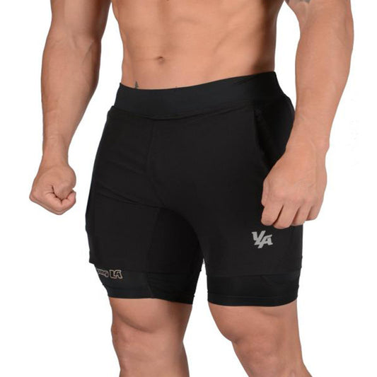 Quick-drying Double Shorts for men with mobile pocket