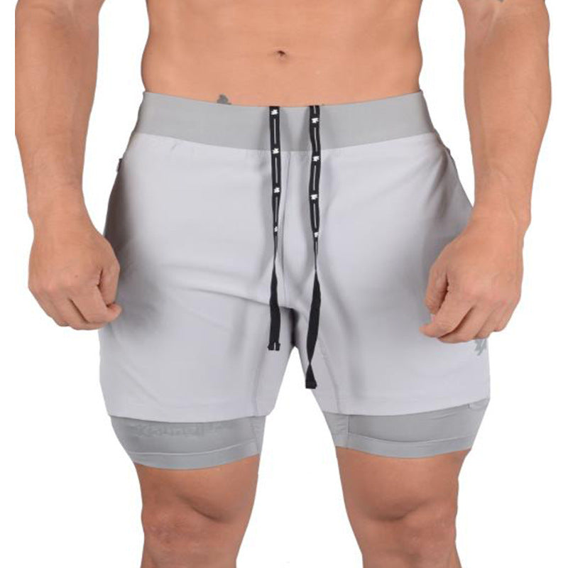 Quick-drying Double Shorts for men with mobile pocket