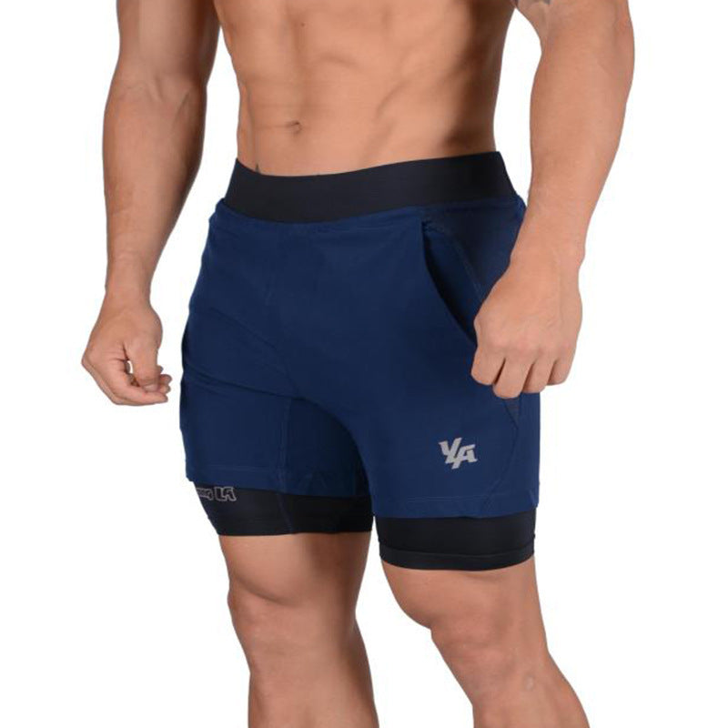 Quick-drying Double Shorts for men with mobile pocket
