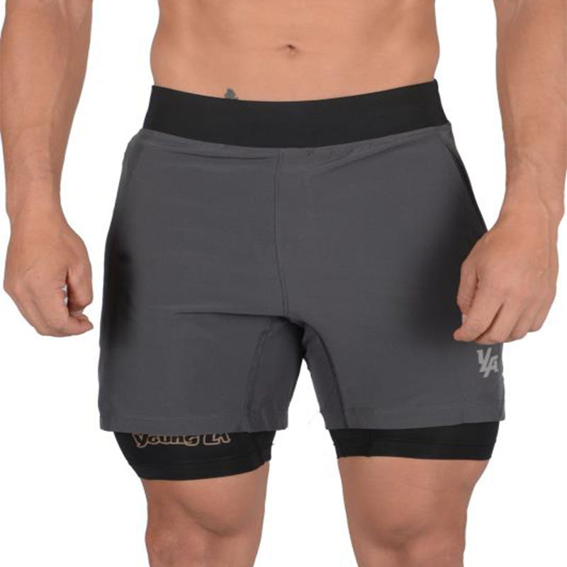 Quick-drying Double Shorts for men with mobile pocket