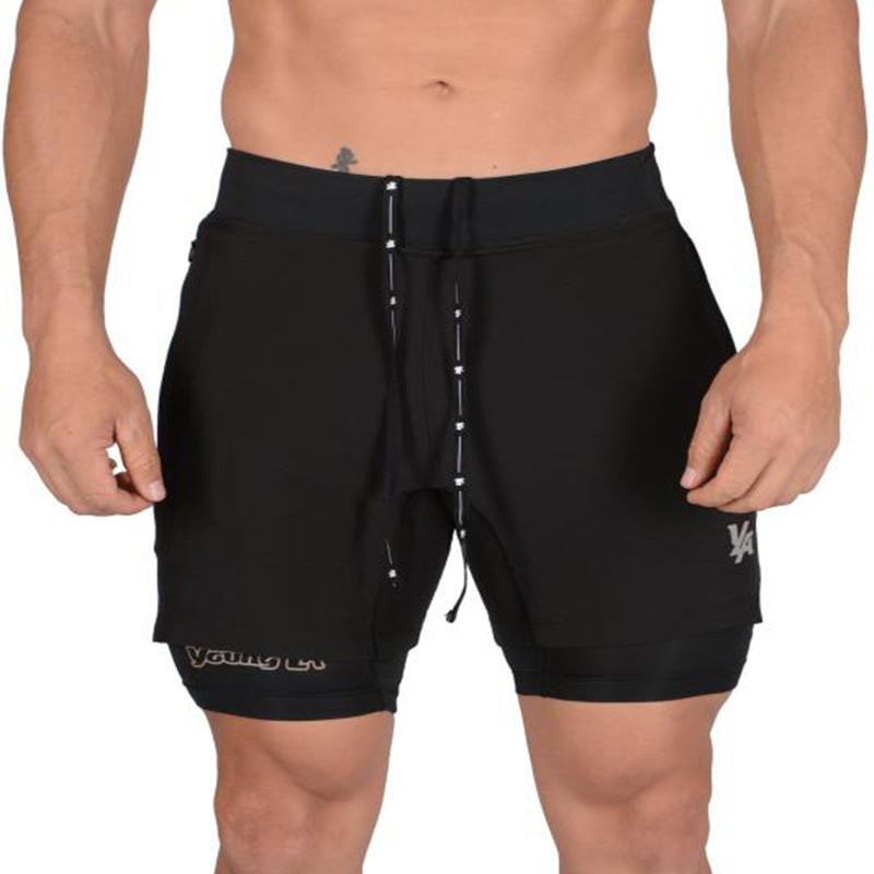 Quick-drying Double Shorts for men with mobile pocket