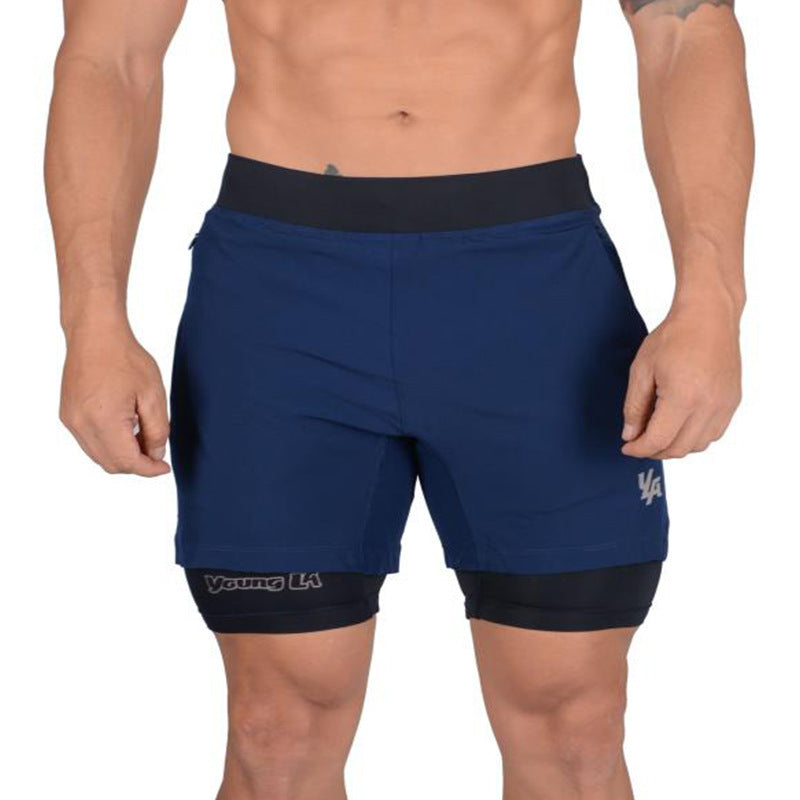 Quick-drying Double Shorts for men with mobile pocket
