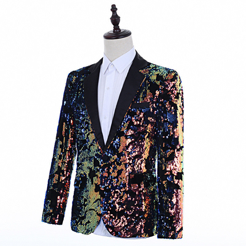 Korean Style Men's Flip Colorful Suit Dress