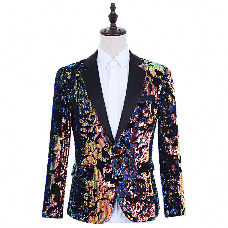 Korean Style Men's Flip Colorful Suit Dress