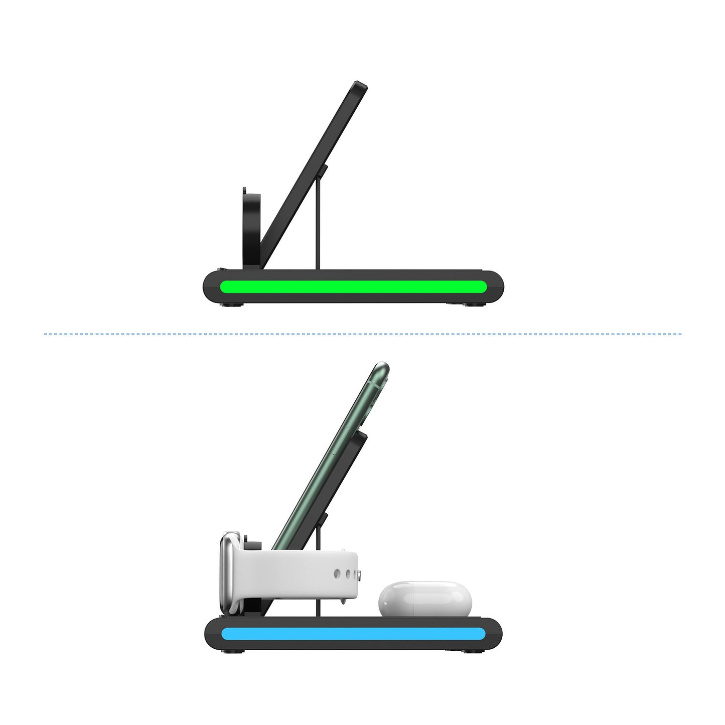 Detachable Wireless Charging Stand with Foldable Wireless Charging multi functional Smart Watch Charging Doc