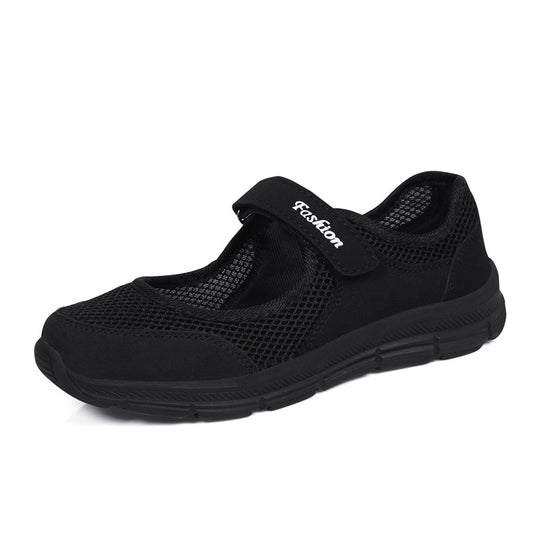 Buckle Mesh Breathable Mother Shoes