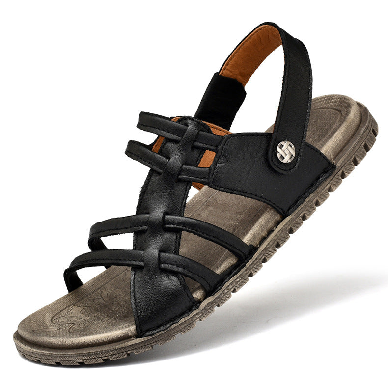 Men's Sandals Cowhide Beach Sandals Men's Breathable