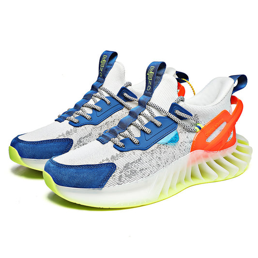 2021 Summer New Flying Woven Casual Increased Sports Men'S Shoes Cross-Border Breathable Blade Running Shoes Men'S Luminous Tide