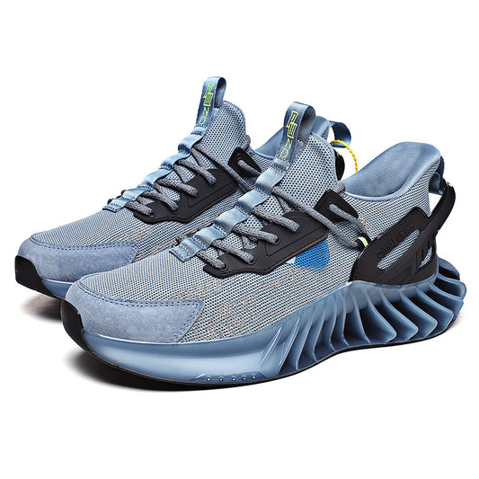 2021 Summer New Flying Woven Casual Increased Sports Men'S Shoes Cross-Border Breathable Blade Running Shoes Men'S Luminous Tide