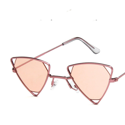 RBRARE 2022 Retro Alloy Triangle Punk Sunglasses Men Hollow Eyewear Candy Colors Gradient Vintage Gothic Sun Glasses For Women