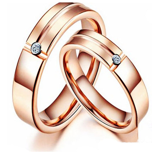 Women European And American Hot Sale Tungsten Gold Ring Trend Rose Gold Slotted Zircon Tungsten Steel Jewelry