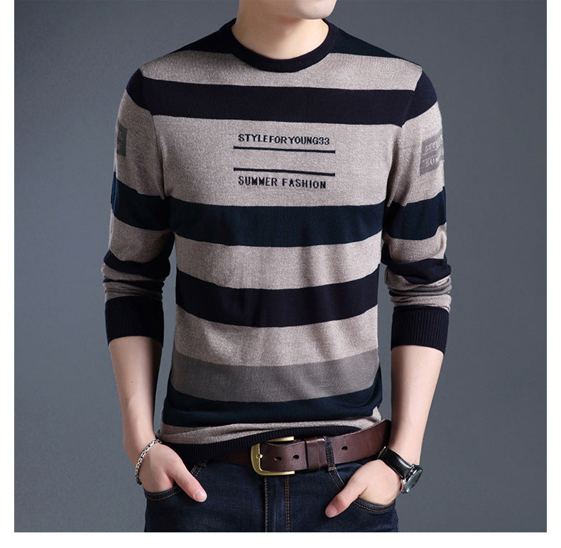 Men'S Long-Sleeved T-Shirts Men'S Bottoming Shirt Casual Round Neck