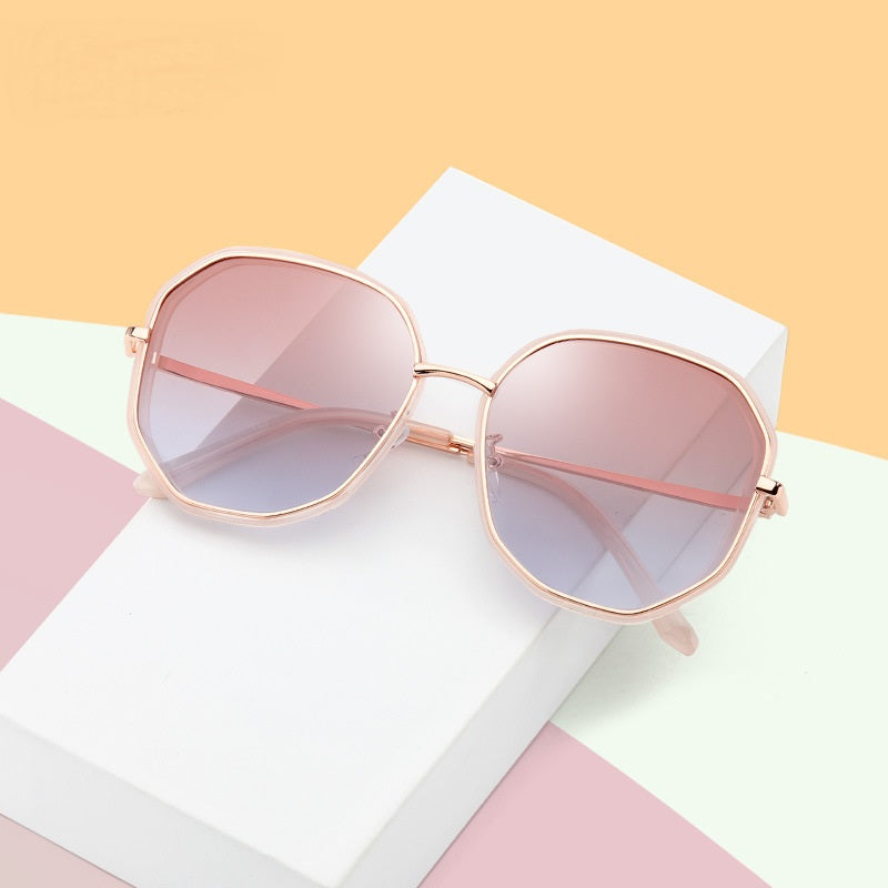 Ladies Polarized Sunglasses Two-Tone Fashion Polygon