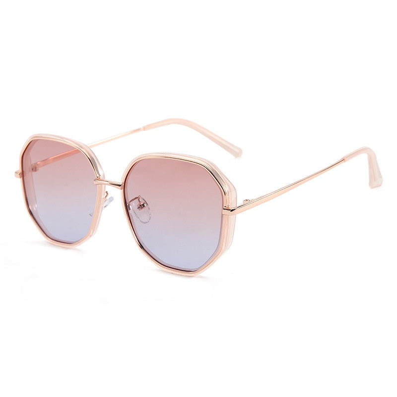 Ladies Polarized Sunglasses Two-Tone Fashion Polygon