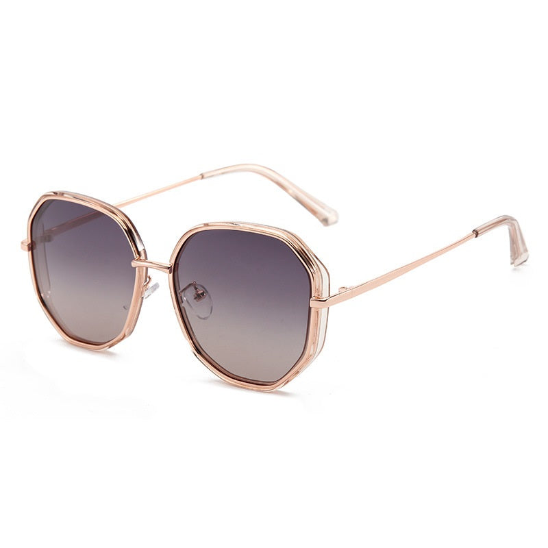 Ladies Polarized Sunglasses Two-Tone Fashion Polygon