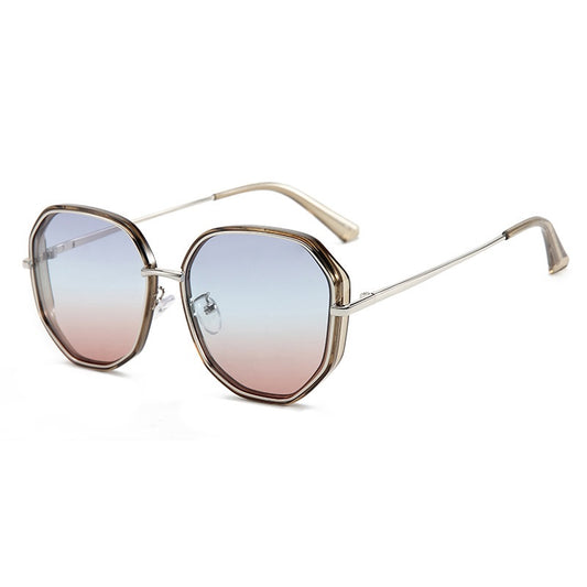 Ladies Polarized Sunglasses Two-Tone Fashion Polygon