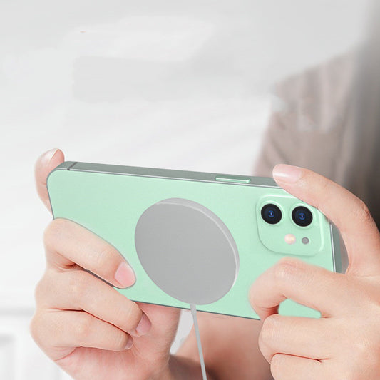 Compatible with Apple, 15W Magnetic Wireless Charger Aluminum Alloy Suitable For IPhone12 Adsorption Mobile Phone Magnet Charger