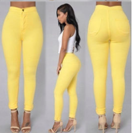 Women Leggings thin waist stretch pencil pants tight candy colored jeans