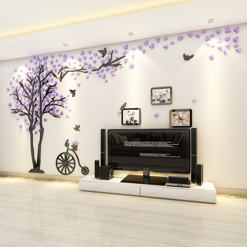 Mirror Creative 3D Crystal Acrylic Stereo Wall Stickers Living Room TV Background Wall Stickers