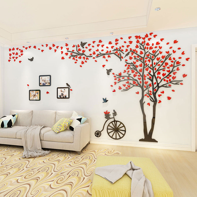 Mirror Creative 3D Crystal Acrylic Stereo Wall Stickers Living Room TV Background Wall Stickers
