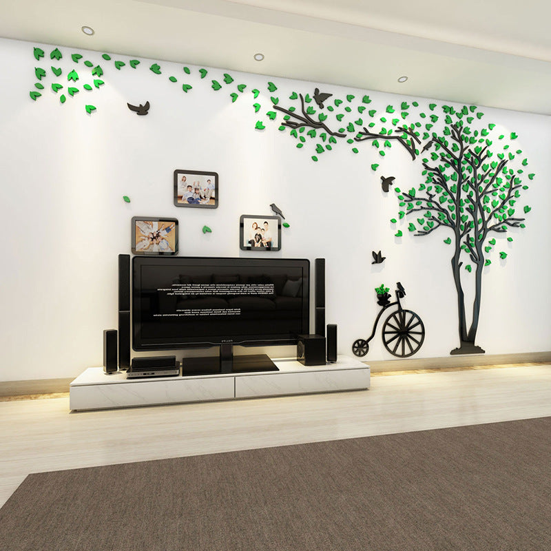 Mirror Creative 3D Crystal Acrylic Stereo Wall Stickers Living Room TV Background Wall Stickers