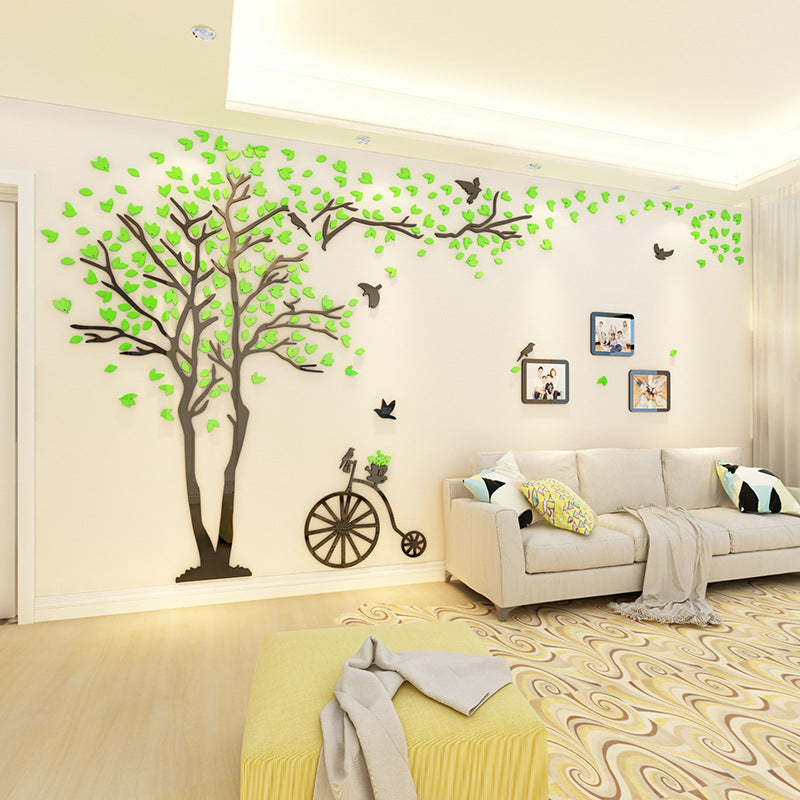 Mirror Creative 3D Crystal Acrylic Stereo Wall Stickers Living Room TV Background Wall Stickers