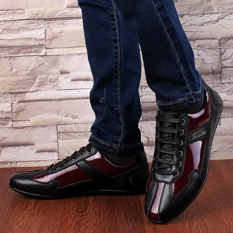Men's first layer leather Korean shoes