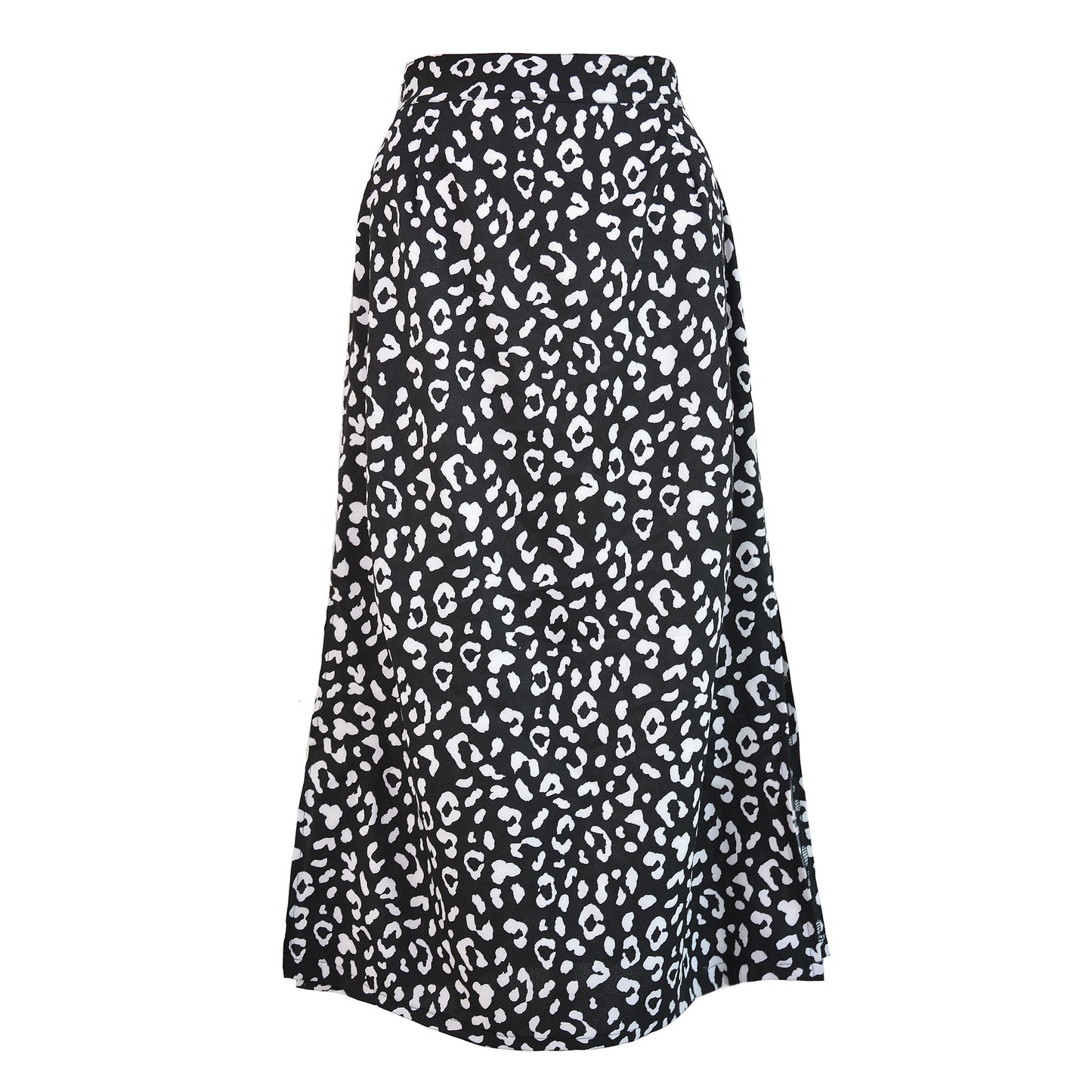 Leopard-print chiffon print split skirt for women