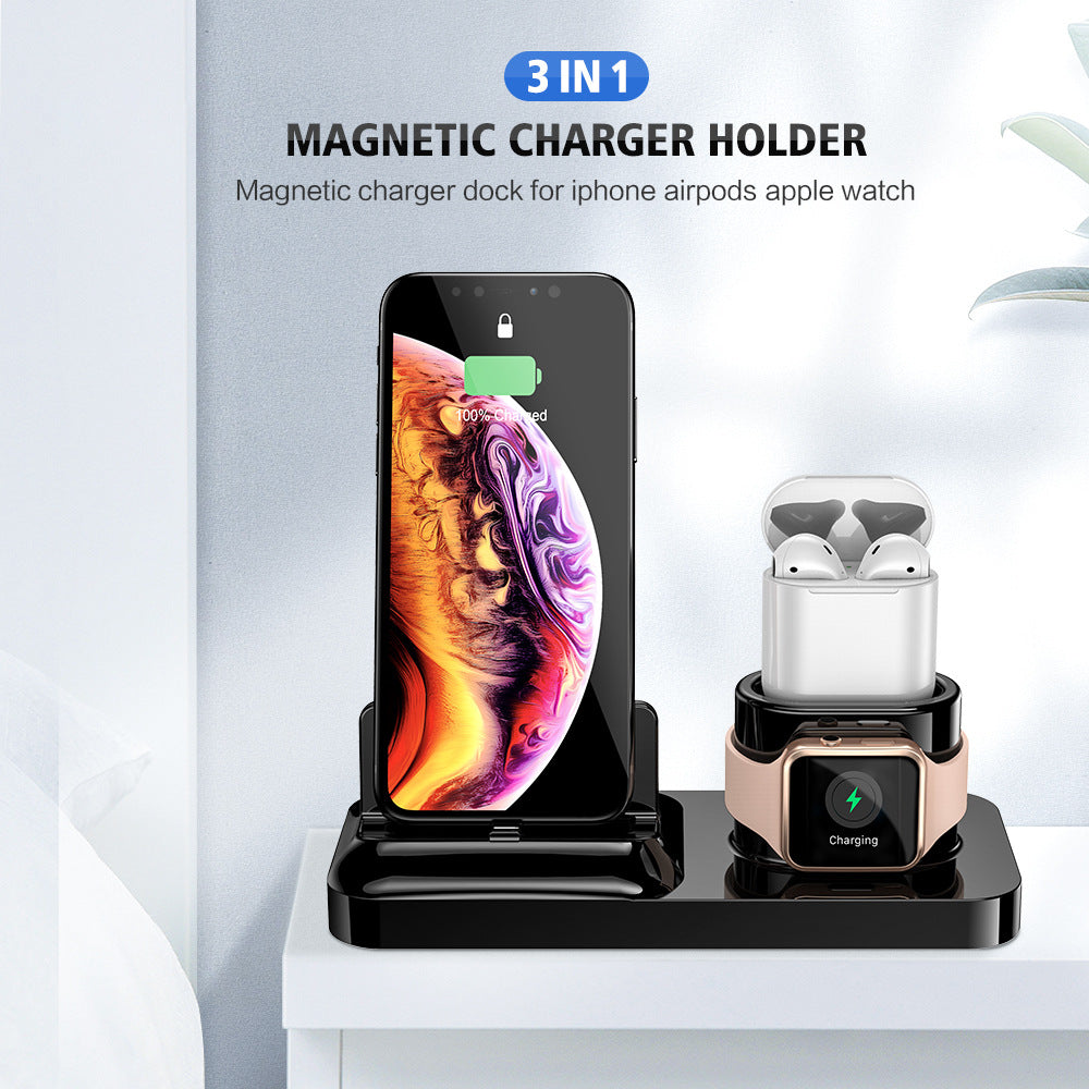 Magnetic wireless charging base bracket