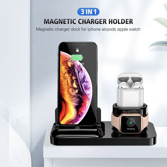 Magnetic wireless charging base bracket