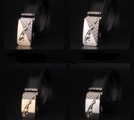 Men's 8 character buckle belt, leather smooth buckle, youth belt, leisure belt, men's Han Banchao